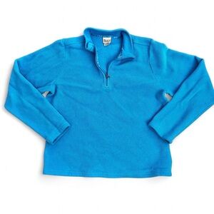 L.L Bean woman’s soft, cozy, stretchy Blue quarter zip fleece pullover Size M